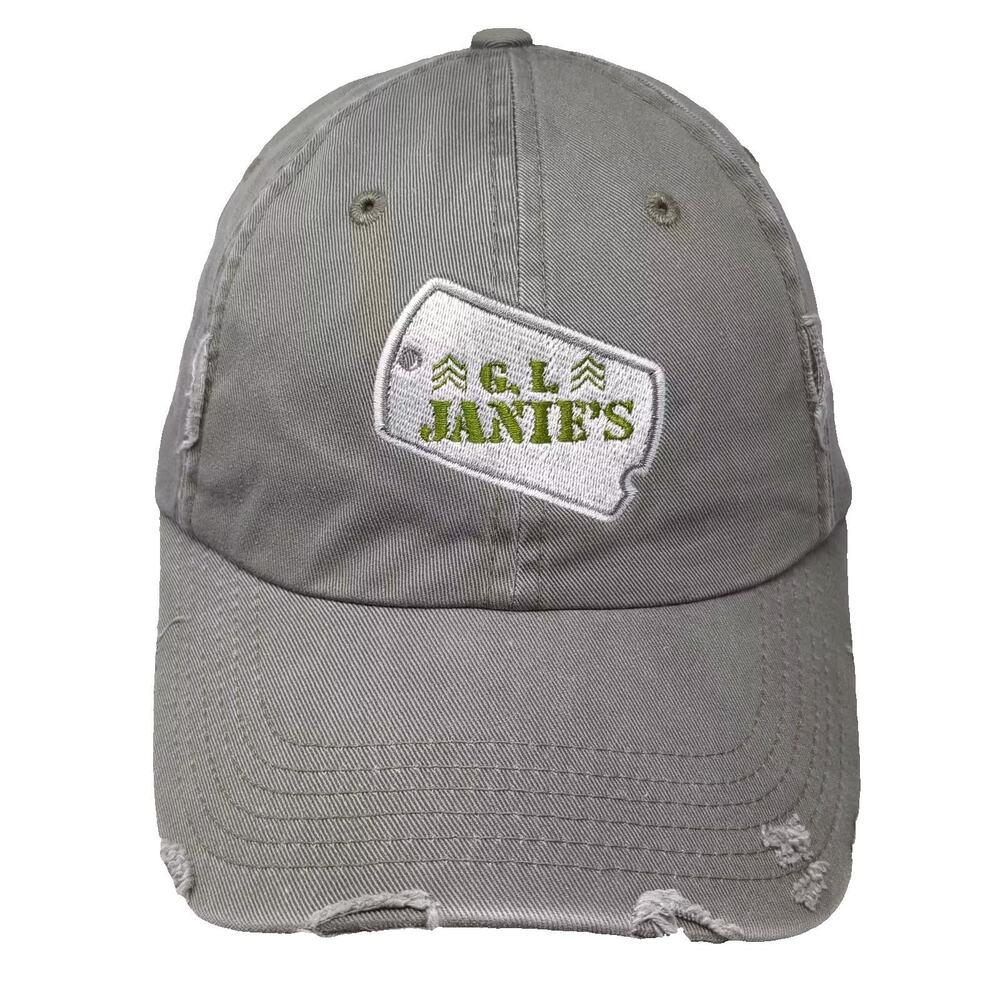 District Threads Baseball Cap Green Slideback One Size GI Janies Distressed Hat